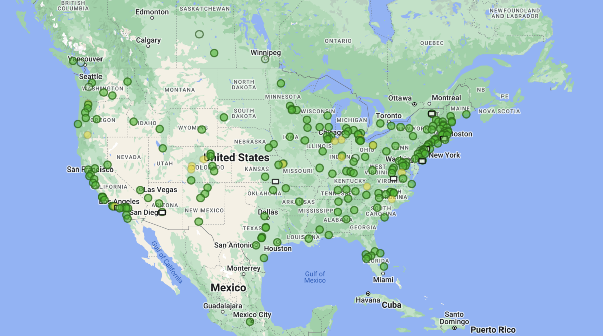 Map of Drive Electric Week events around the country