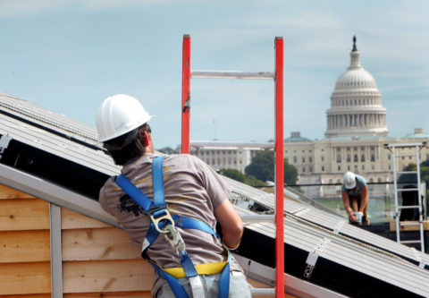 Solar panel installation near capitol